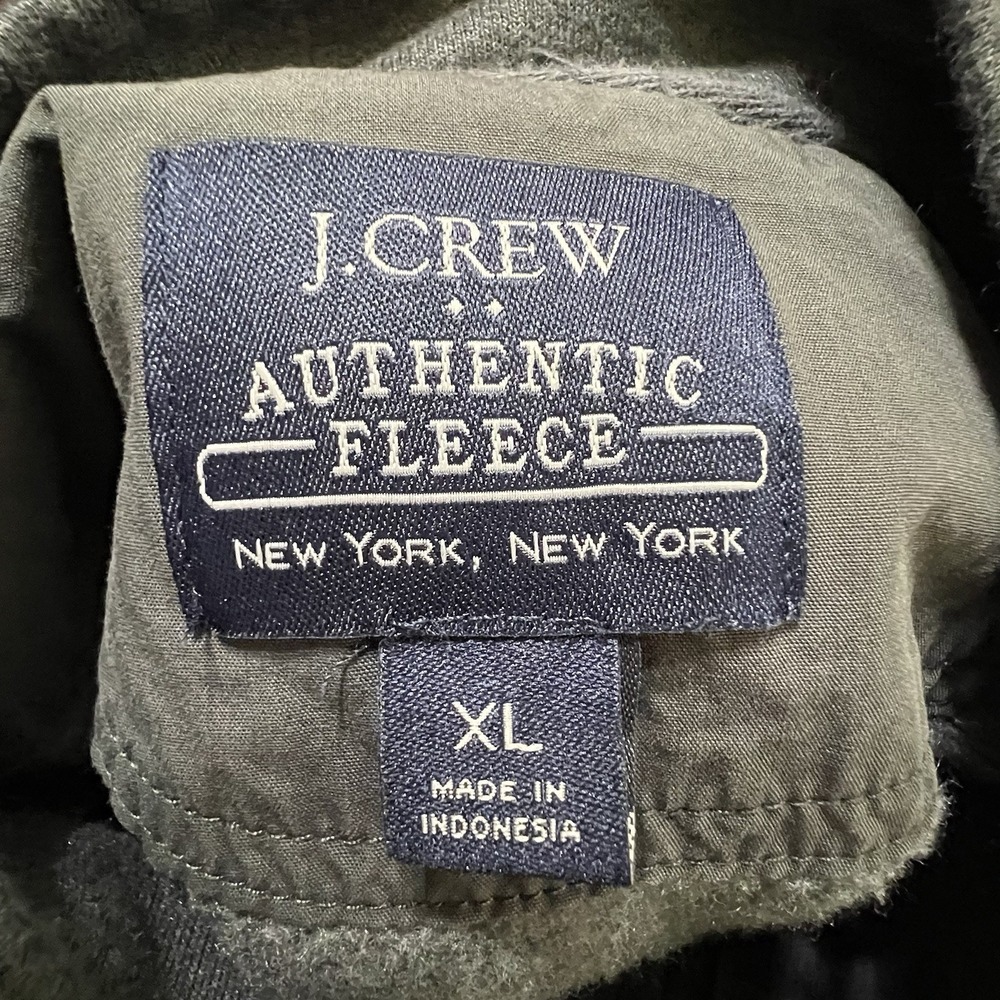 J Crew Authentic Fleece Men's Dark Gray Henley 1/4 Button Mock Neck‎ Size XL - Picture 8 of 10